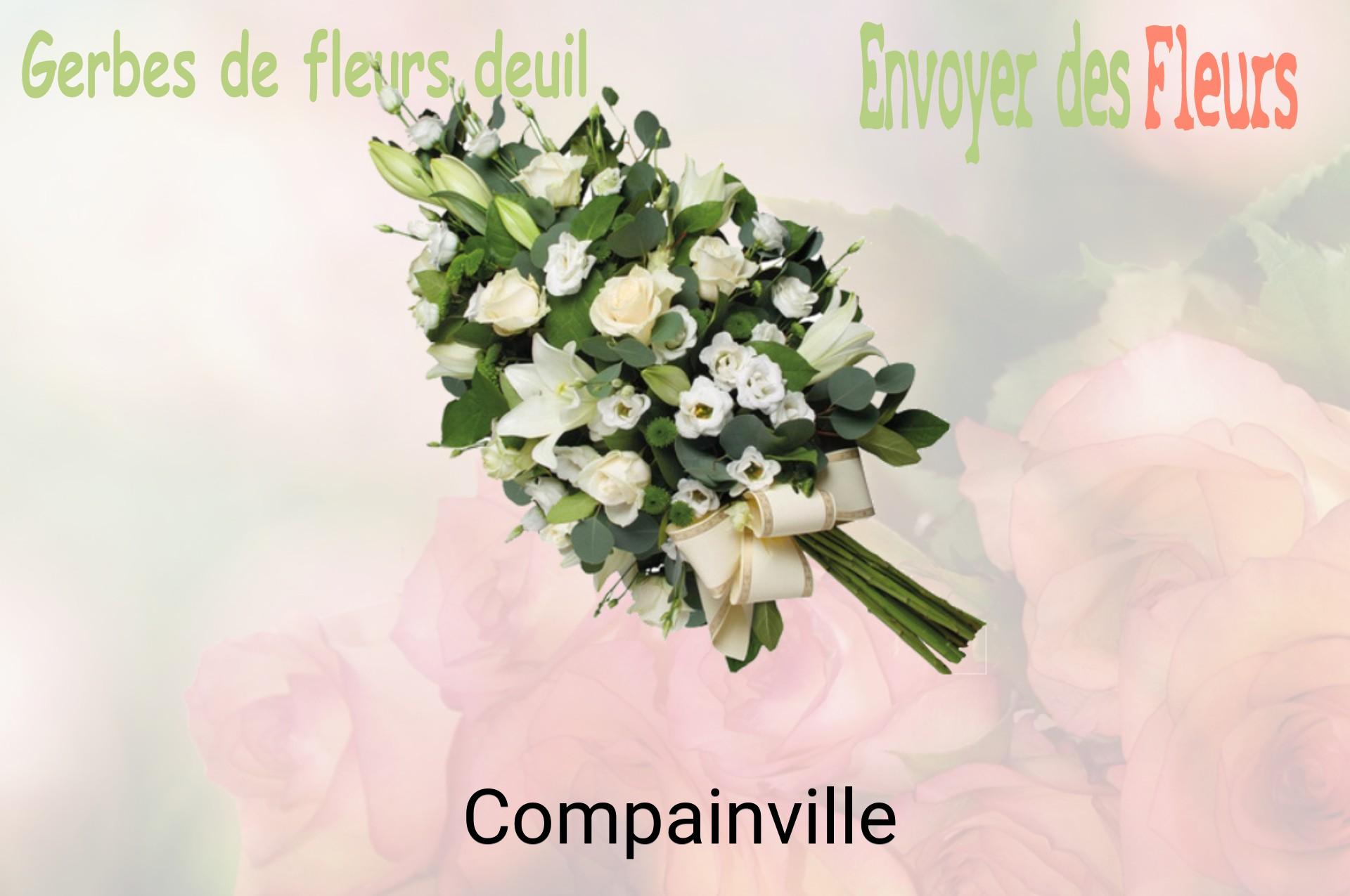 Gerbe de fleurs de deuil livrée à Compainville
